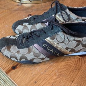 Coach walking shoes size 9 Womens suede canvas rubber shoes